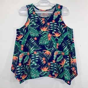 Hawaiian print, loose fitting, tank top